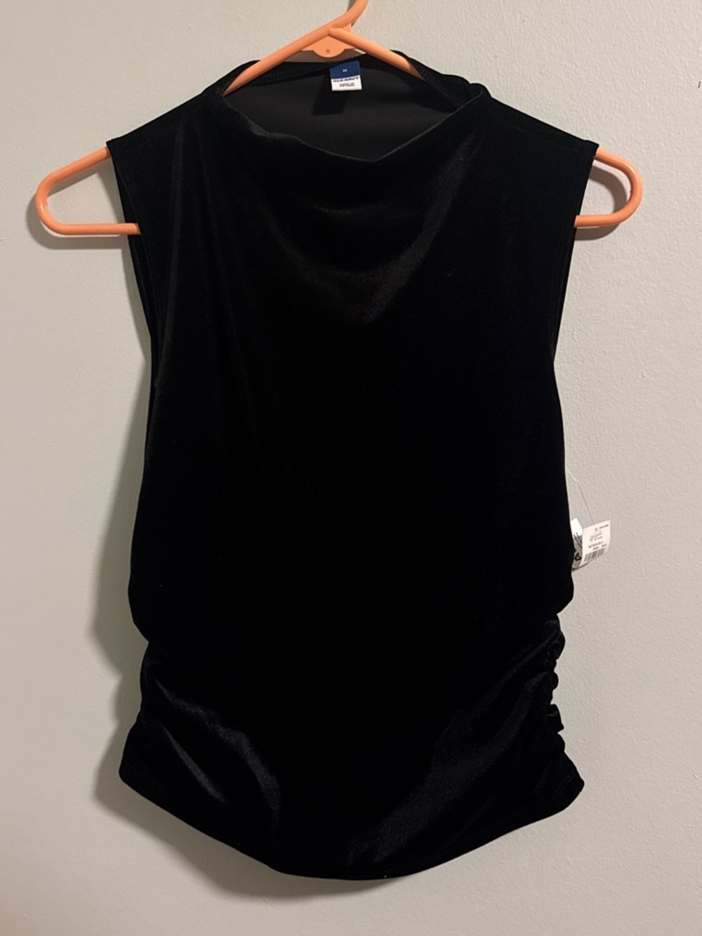 Old Navy Black Velvet Sleeveless Mock Neck Tank